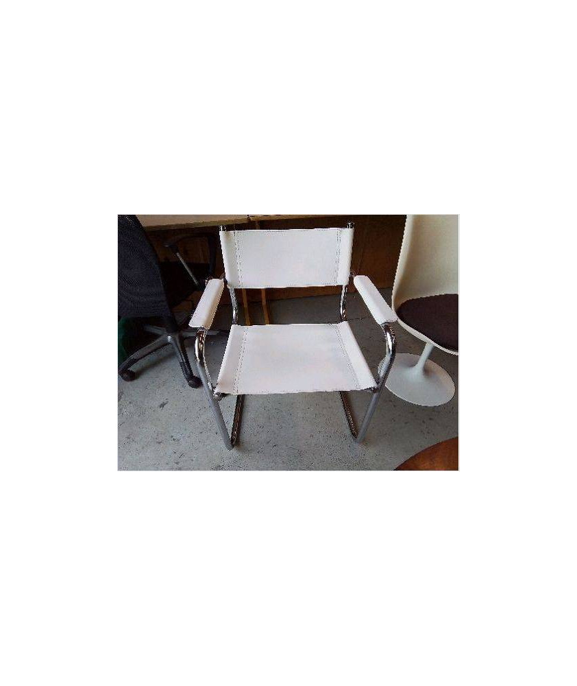CHAISE DE BUREAU EN CUIR BLANC 