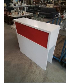 ÉTAGÈRE BOIS BLANC ET ROUGE 1 NICHE 