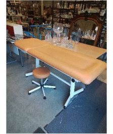 TABLE D’EXAMEN  MÉTAL BLANC ET PU ORANGÉ 