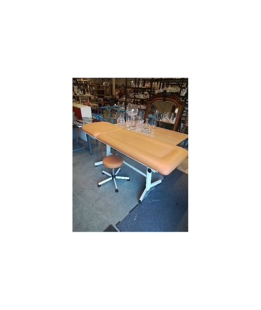 TABLE D’EXAMEN  MÉTAL BLANC ET PU ORANGÉ 