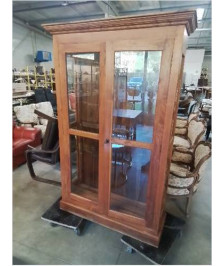 VITRINE TECK 2 PORTES