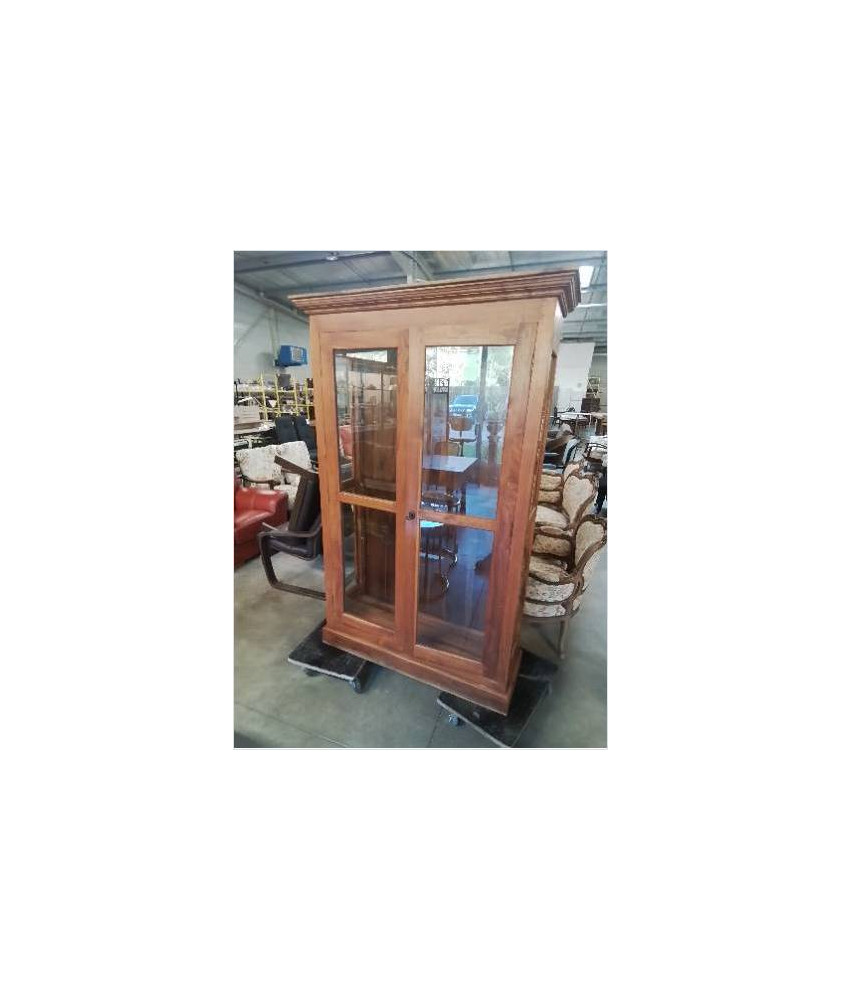 VITRINE TECK 2 PORTES