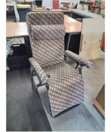 FAUTEUIL RELAX PLIANT LAFUMA MÉTAL NOIR ET TISSU ECRU ROUGE VERT BLEU