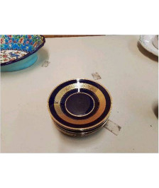 LOT DE 6 SOUCOUPES BLEU ET DORÉ LIMOGES