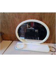 ENSEMBLE MIROIR OVAL ET PORTE SAVON  