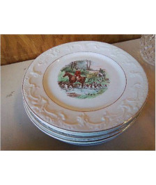 LOT DE 10 ASSIETTES EN PORCELAINE OPAQUE 