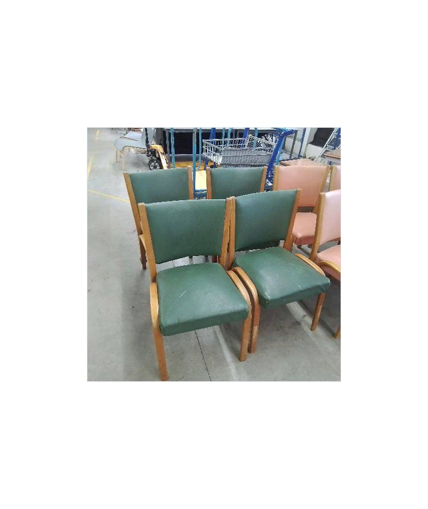 4 CHAISES VERTES STEINER 