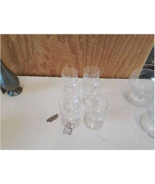 LOT DE 6 PETITS VERRE EN CRISTAL 