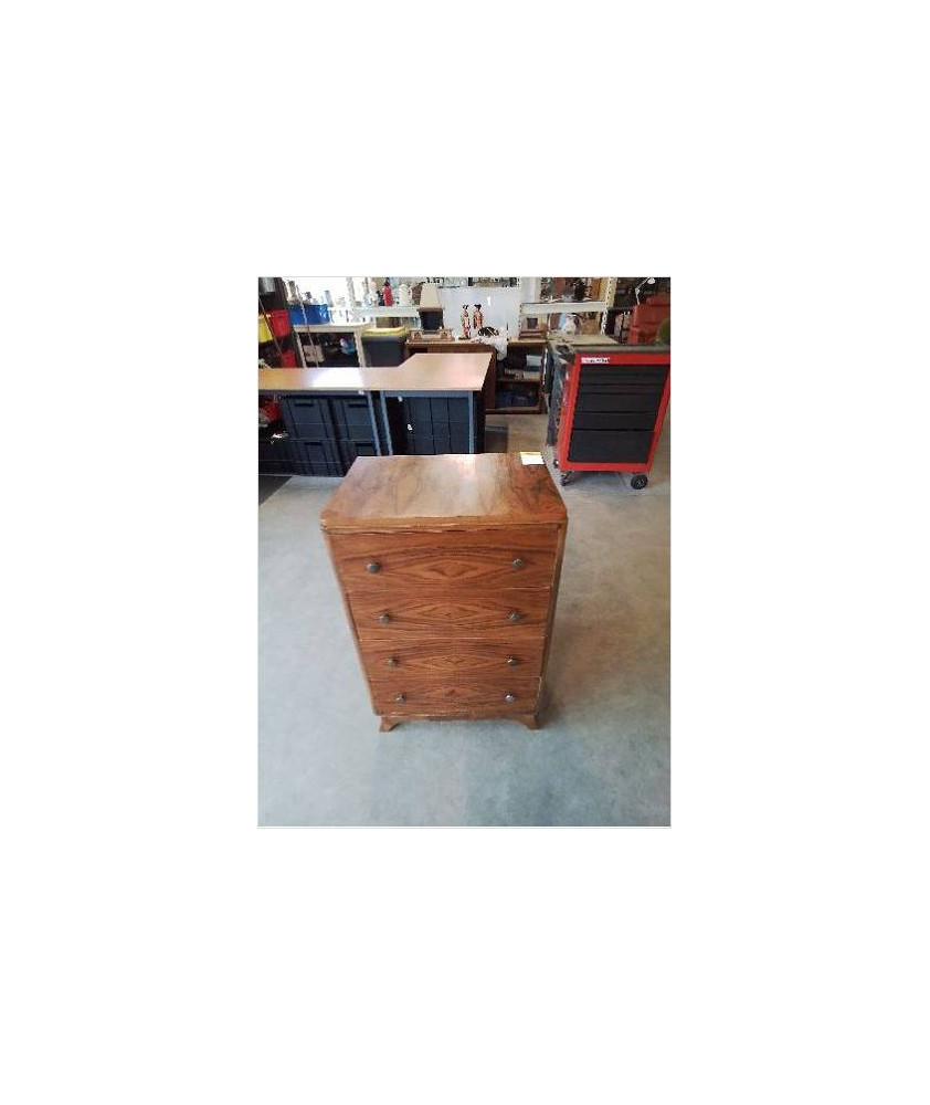 COMMODE BOIS  ART DECO 4 TIROIRS 