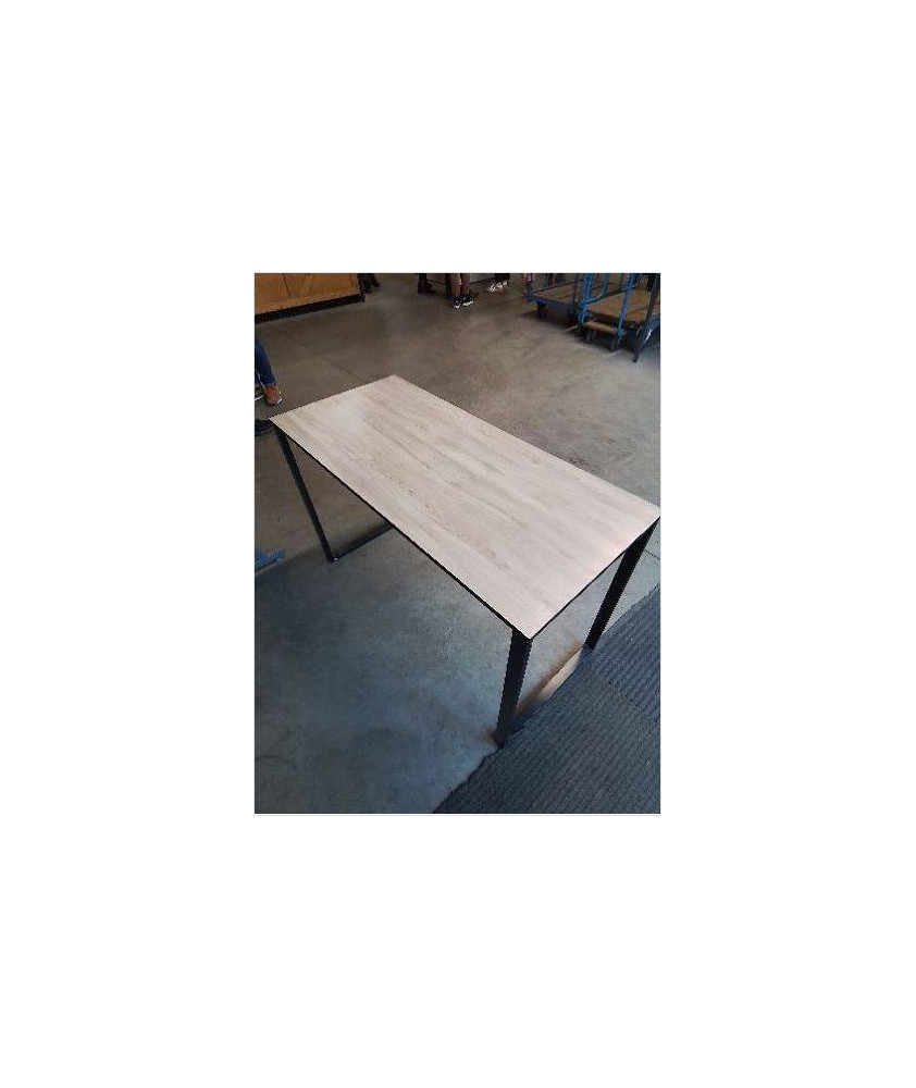 BUREAU RECTANGULAIRE BOIS PIÈTEMENT METAL