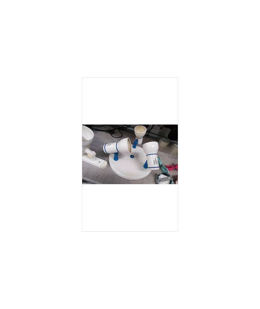 PLAFONNIER 3 SPOTS BLANC BLEU