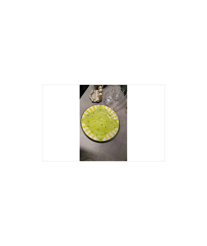 PLAT ROND JAUNE/ VERT