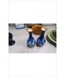 VASE LIMOGES BLEU DORE PM 
