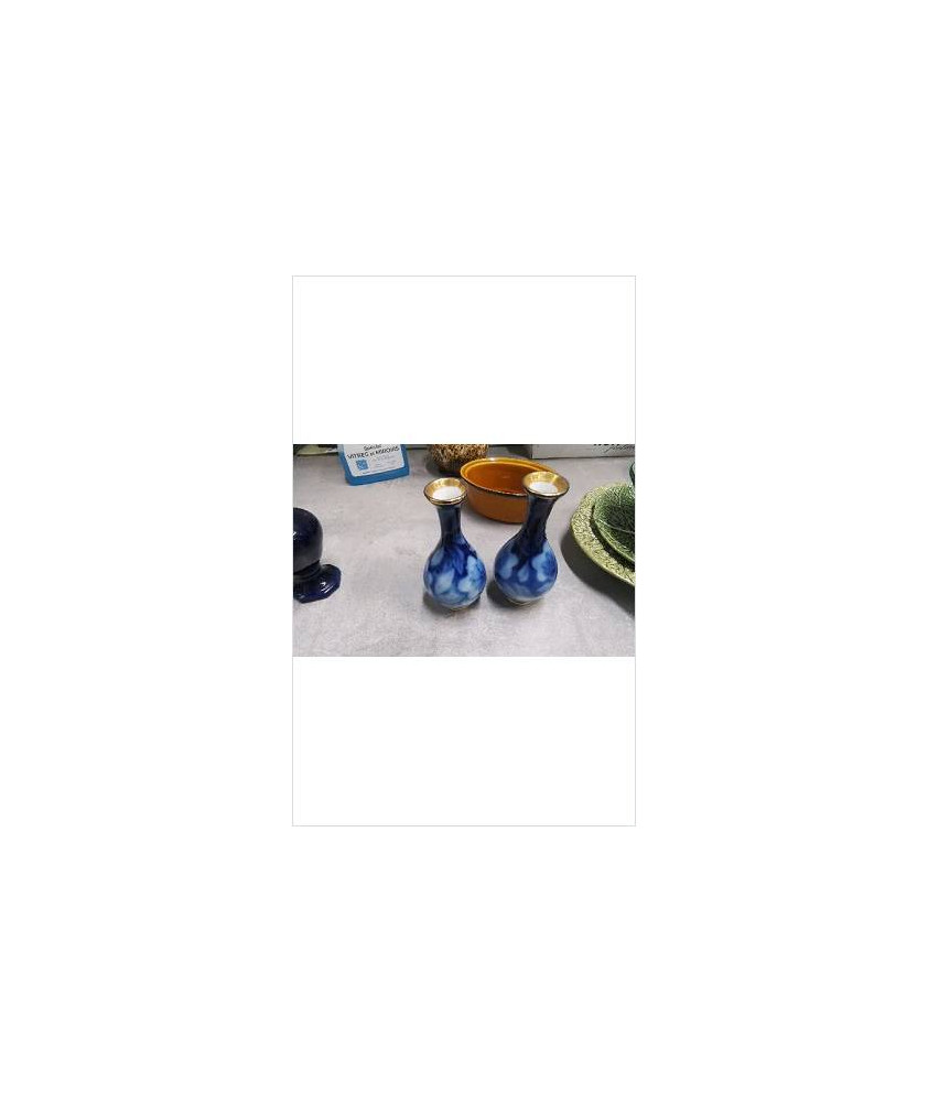 VASE LIMOGES BLEU DORE PM 