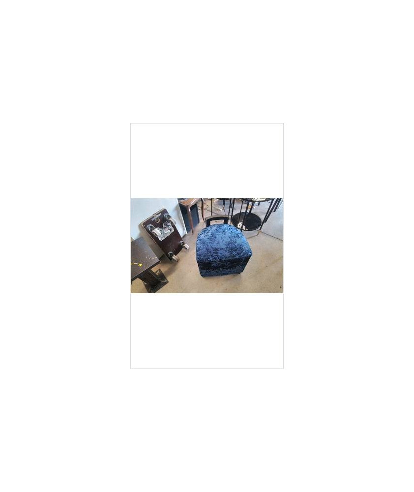 FAUTEUIL / POUF VAUZELLES VELOURS BLEU