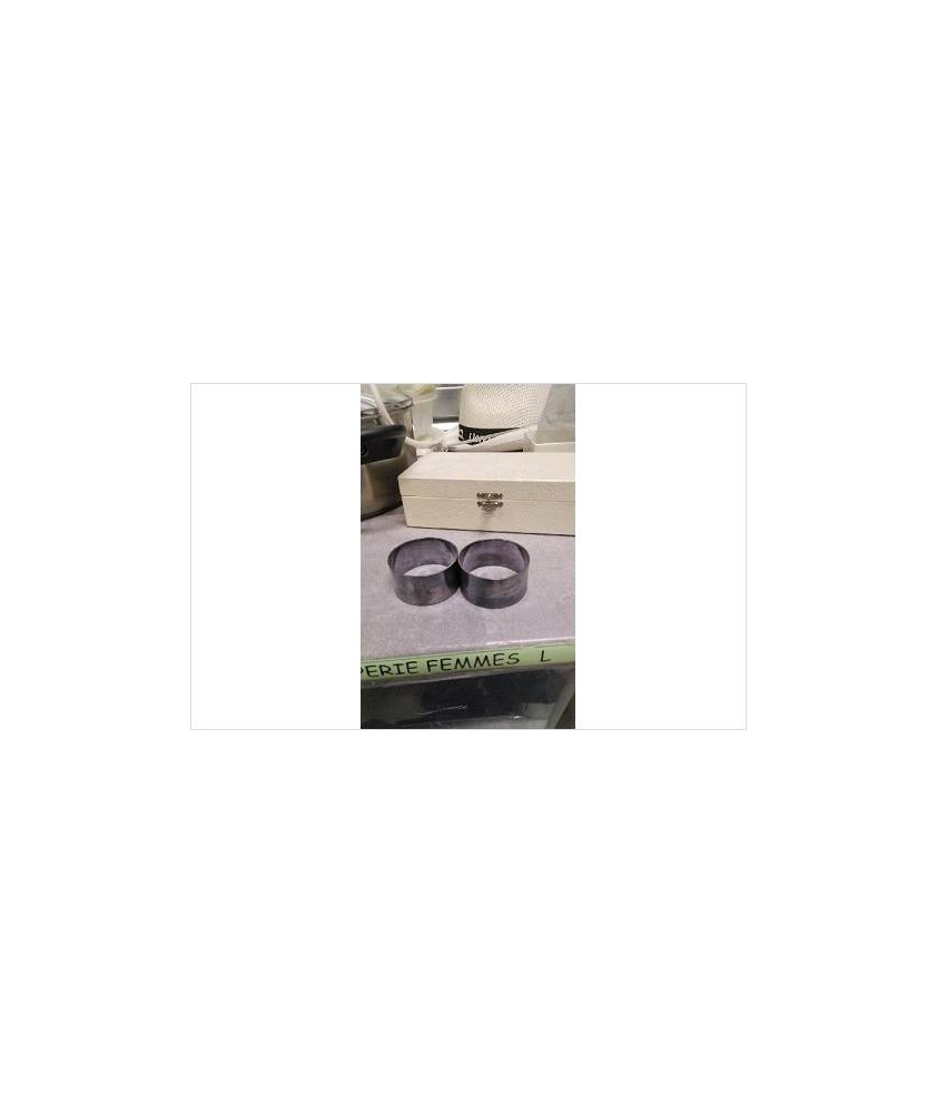 RONDS DE SERVIETTE METAL ARGENTE X2