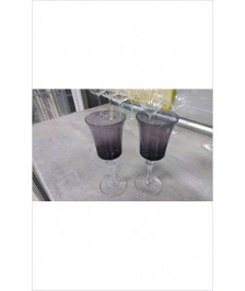 VERRE A PIED VIOLET LA PAIRE