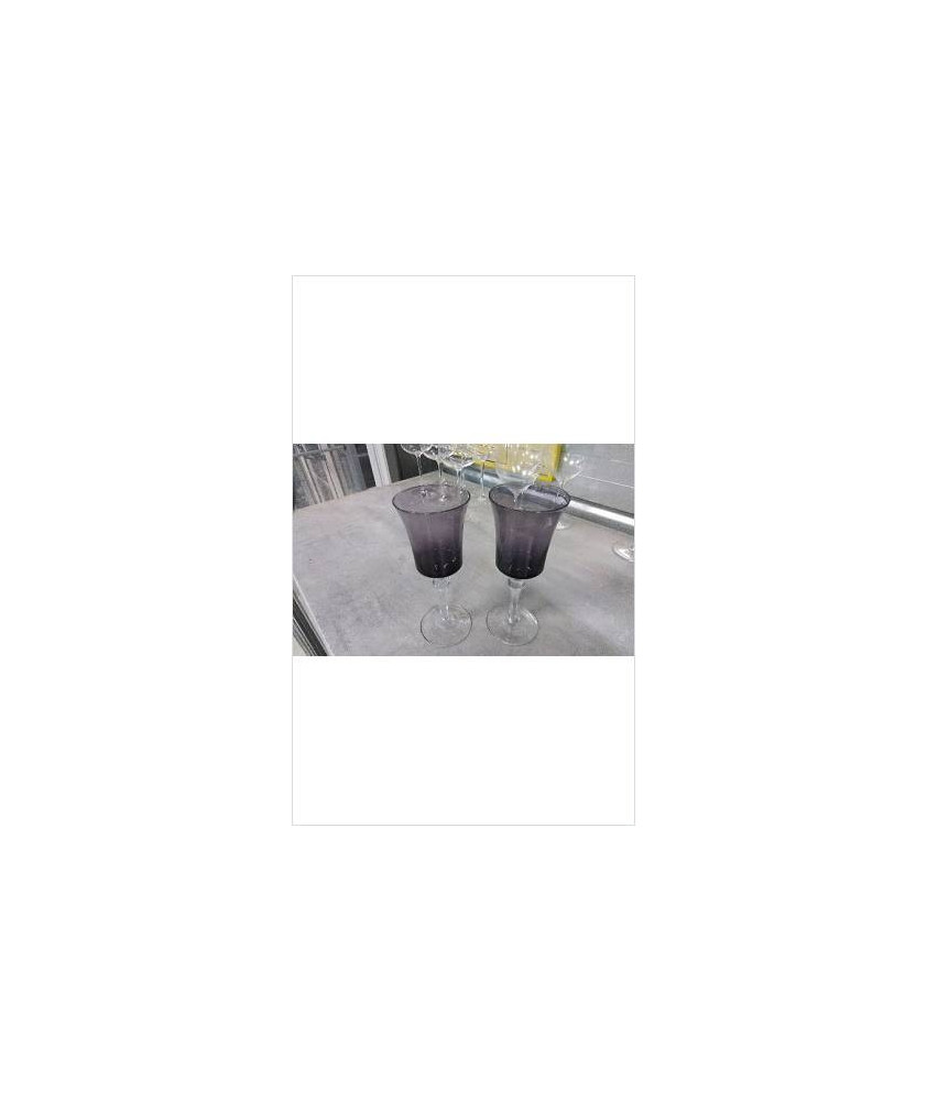 VERRE A PIED VIOLET LA PAIRE