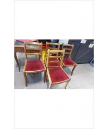 CHAISE BOIS TISSU ROUGE 