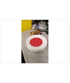 ASSIETTE DESSERTE ROND ROUGE LE LOT