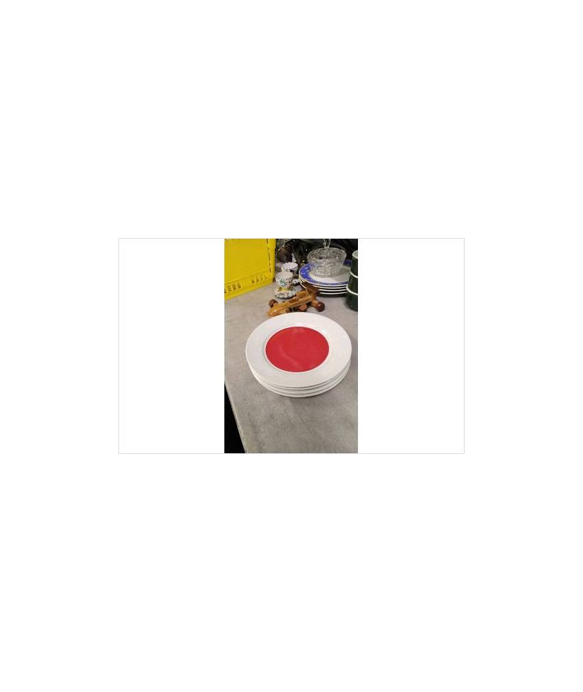 ASSIETTE DESSERTE ROND ROUGE LE LOT