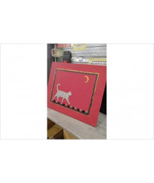 TOILE ROUGE CHAT 