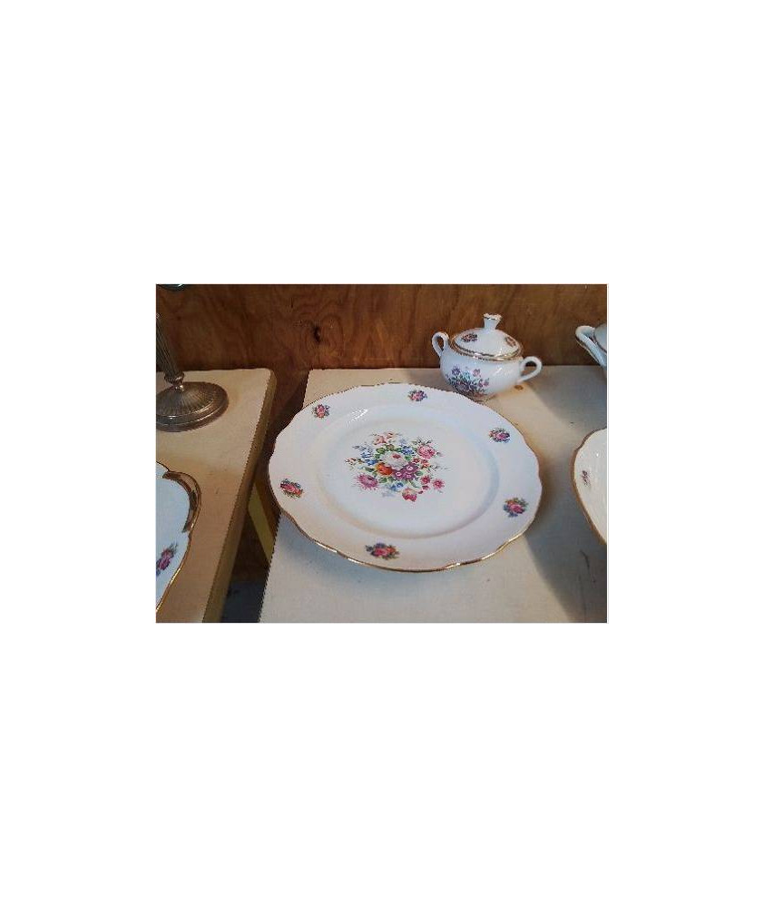 PLAT DE SERVICE EN PORCELAINE DECOREE