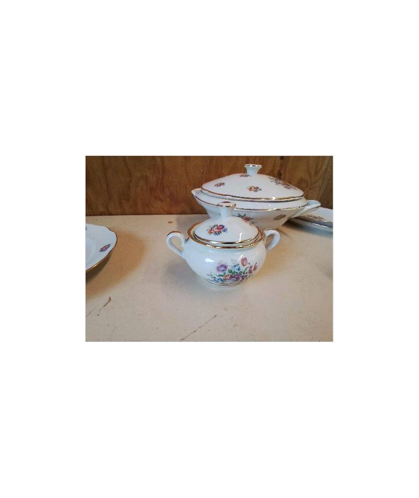 SUCRIER EN PORCELAINE DECOREE