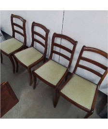 SERIE DE 4 CHAISES ASSISES VERTES