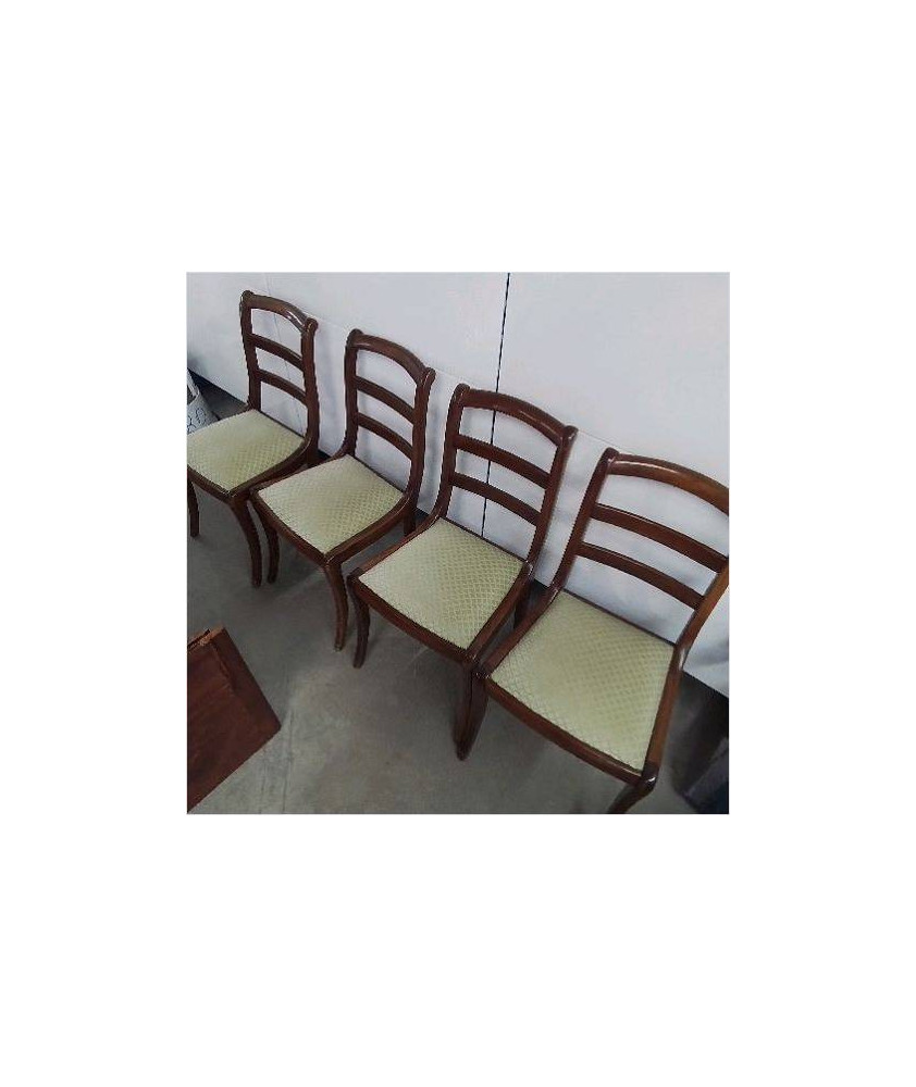 SERIE DE 4 CHAISES ASSISES VERTES