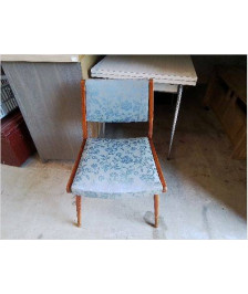 CHAISE TISSUS BLEU MOTIF FLORAL 