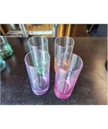LOT DE 4 VERRES COLORÉS 