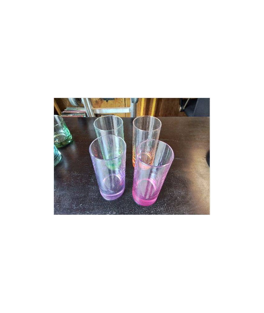LOT DE 4 VERRES COLORÉS 