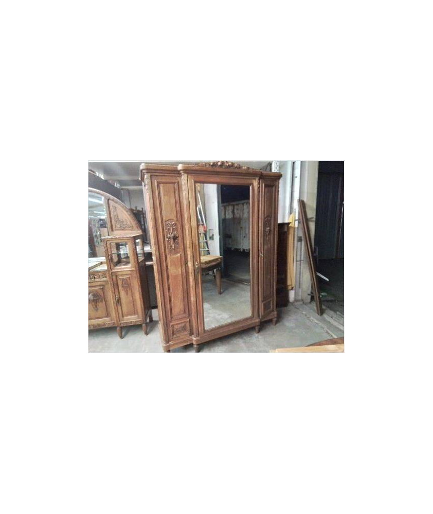 ARMOIRE VITRÉE 3 PORTES STYLE ART DECO