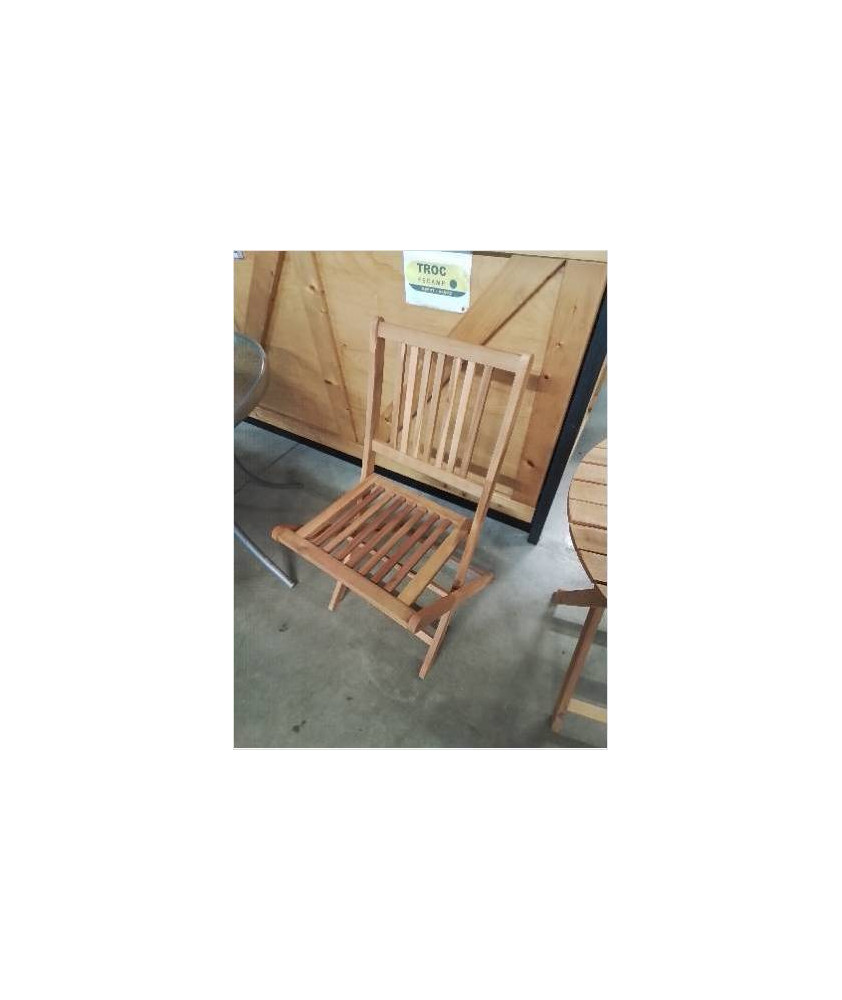 CHAISE DE JARDIN PLIANTE BOIS CLAIR A BARREAUX 