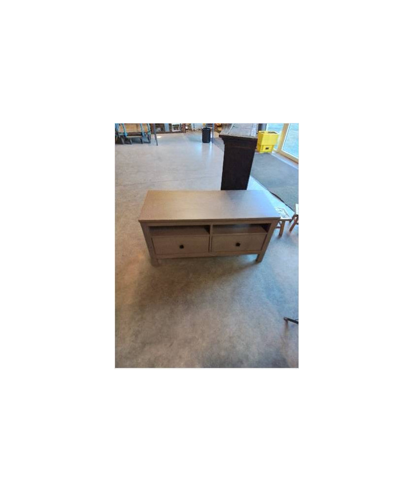 MEUBLE TV BOIS TAUPE 2 TIROIRS 2 NICHES