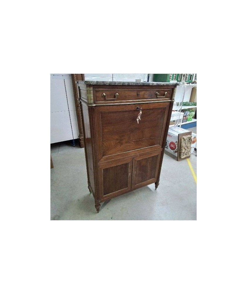 SECRETAIRE DESSUS MARBRE SERRURES TREFLES