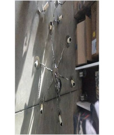 LUMINAIRE 6 BRANCHES ETAIN 