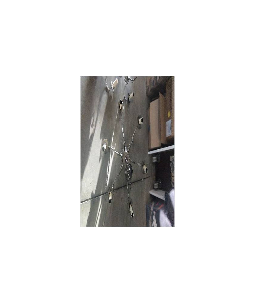 LUMINAIRE 6 BRANCHES ETAIN 