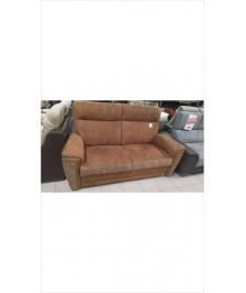 CANAPE MARRON BICOLORE TOUT TISSU