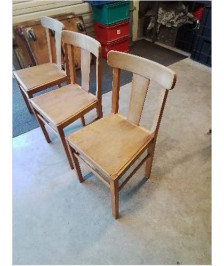 CHAISE BOIS CLAIR ANNÉES 50
