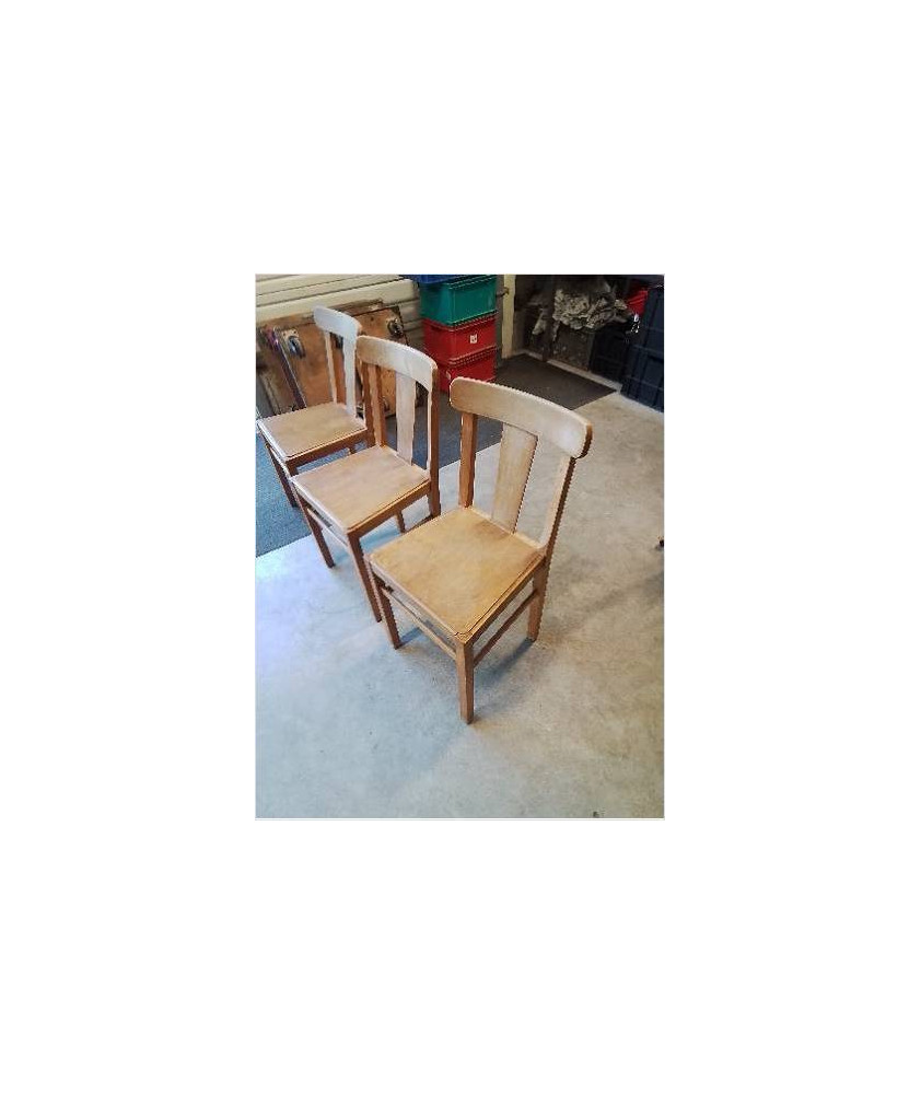 CHAISE BOIS CLAIR ANNÉES 50