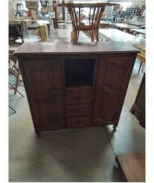 BUFFET BOIS MOULURÉ 2 PORTES 3 TIROIRS 1 NICHE STYLE RÉGENCE 