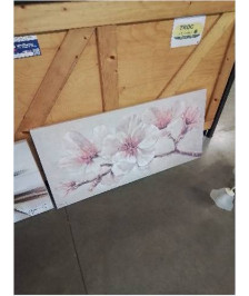 CADRE ECRU ROSE AUX FLEURS 