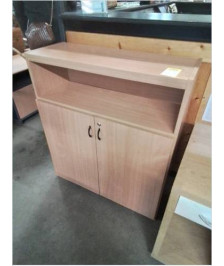 MEUBLE BOIS CLAIR 2 PORTES BATTANTES 1 NICHE 