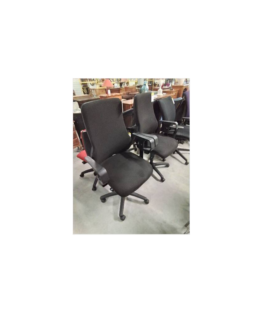 FAUTEUIL DE BUREAU A ROULETTES RÉSINE ET TISSU NOIR DOSSIER RÉGLABLE FAUTEUIL DE BUREAU A ROULETTES RÉSINE ET TISSU NOIR DOSSIER RÉGLABLE