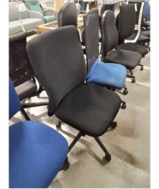 FAUTEUIL DE BUREAU A ROULETTES RÉSINE ET TISSU NOIR