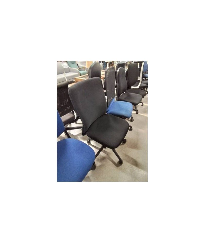 FAUTEUIL DE BUREAU A ROULETTES RÉSINE ET TISSU NOIR