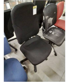 CHAISE DE BUREAU A ROULETTES RÉSINE ET TISSU NOIR 