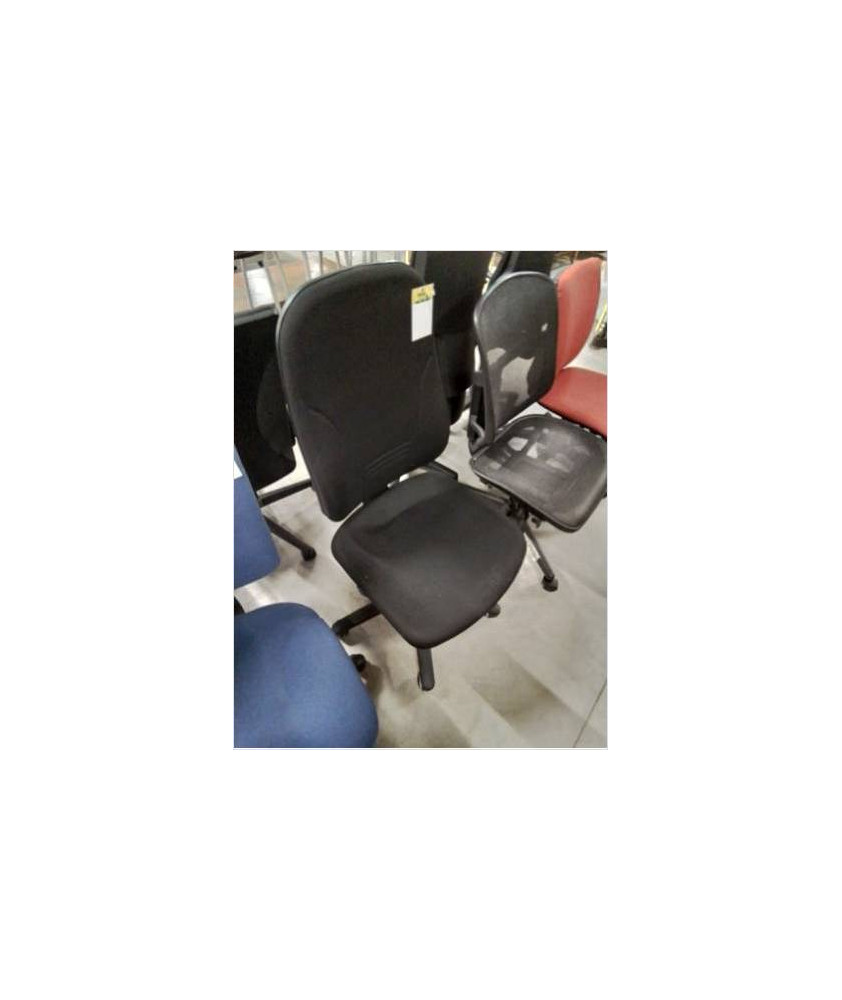 CHAISE DE BUREAU A ROULETTES RÉSINE ET TISSU NOIR 